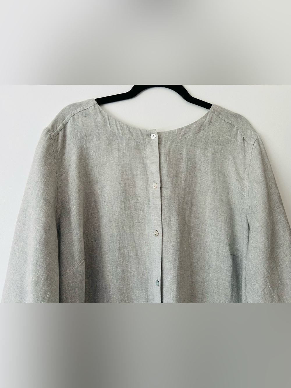 Eileen Fisher Woman Sparkle Linen Tunic Dress - Picture 8 of 11